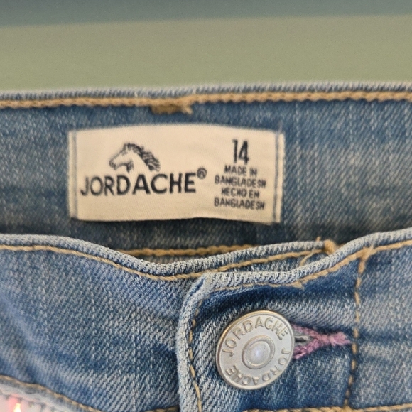 Jordache Light Blue Sequin Jean Shorts - Picture 2 of 9